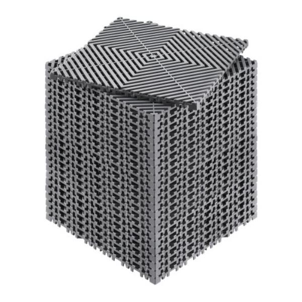 CKPSD12X12IN7YEXHV0 12 x 12 in. Modular Interlocking Drainage Mat, Gray - 24 Piece