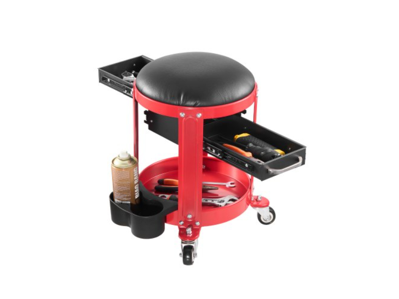 YZDDJLGDBKDRSPX3WV0 300 lbs Load Rolling Mechanic Stool Garage Seat with Wheels & Storage
