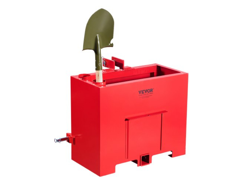 Picture of Vevor TLJYZXHSDPB8ZTXSQ001V0 3 Point Category Counterweight 1 Tractor Quick Tach Hitch Ballast Box&#44; Red