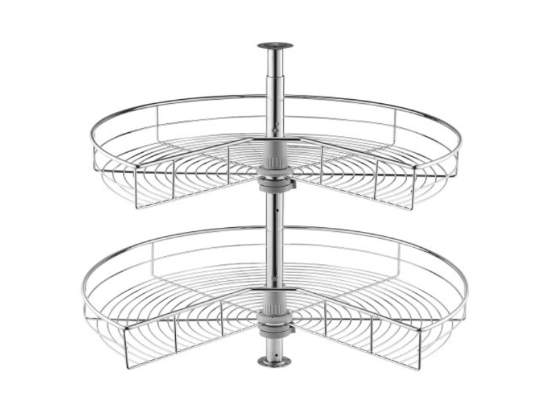 Picture of Vevor QKXBMJSNLDGGTNJRVV0 28 in. 2 Tier Kidney Shaped Chrome Lazy Susan Cabinet Blind Corner Organizer