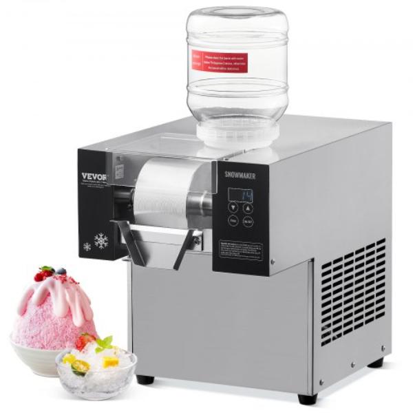 Picture of Vevor FLXNBJFLLEDPEG7B6V1 Commercial Snowflake Ice Machine 24H Stainless Steel for Ice Cream - 176 lbs