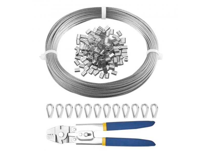 Picture of Vevor BXGGSSBXG304Y2XLIV0 0.0625 in. x 66 ft. T304 Stainless Steel Wire Rope Cable Railing