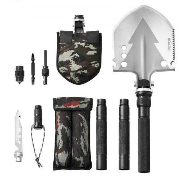 Picture of VEVOR BGC3JKSS00007WG60V0 11 in. Survival 1 Camping Shovel Folding Multitool Portable Compact