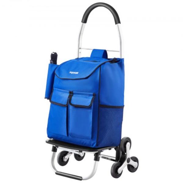 Picture of VEVOR GWSPLCHSHJLSKAMT1V0 36 liter Stair Climbing Foldable Shopping Cart with 6 Wheels Storage Bag