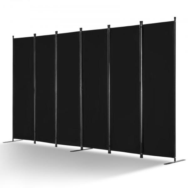 BLFWFGQ6MB22N6CD6V0 6 Panel Folding Privacy Screen & Portable Partition Room Divider - Black