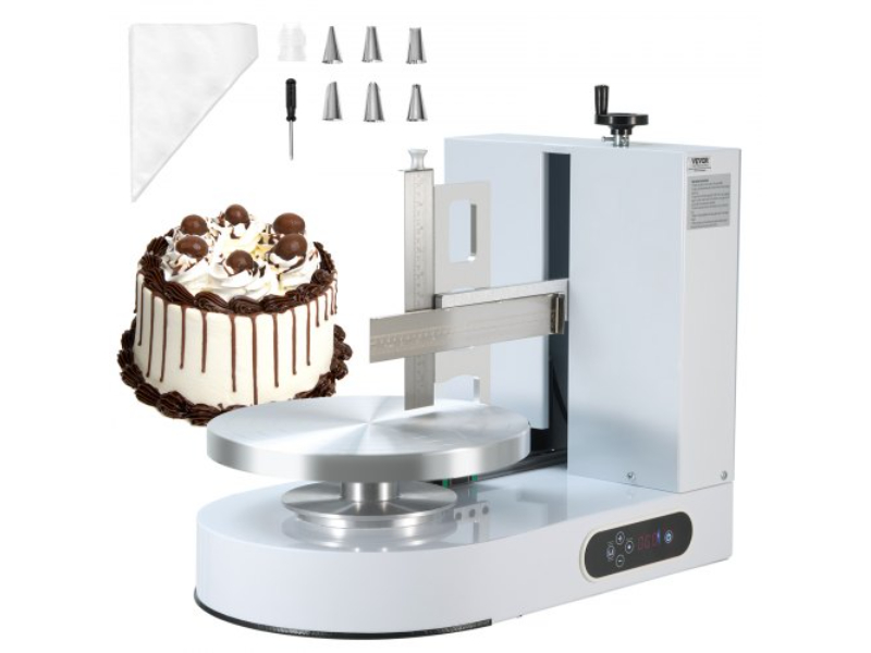 Picture of Vevor DGNYMMJ614IND9GFDV1 Cake Decorating Spreading Machine for 6-14 in. Cake, White