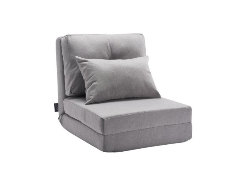 DBYZDCKWFS00JUGS1V0 Convertible Flip Chair with 5 Adjustable Position Folding Floor Lazy Sofa, Gray