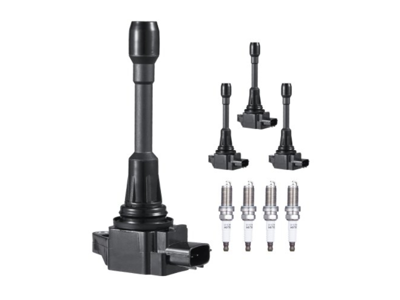 DHXQZJUF549RQ988UV9 Ignition Coil Pack & Spark Plugs for Nissan Altima Versa - Set of 4