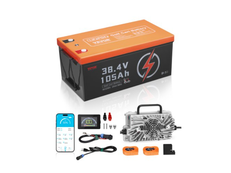 Picture of Vevor QCDCCDQTZ105AOY1H001V1 36V 105Ah Golf Cart Lithium Battery 20A Charger LCD Monitor & 4000 Plus Cycle