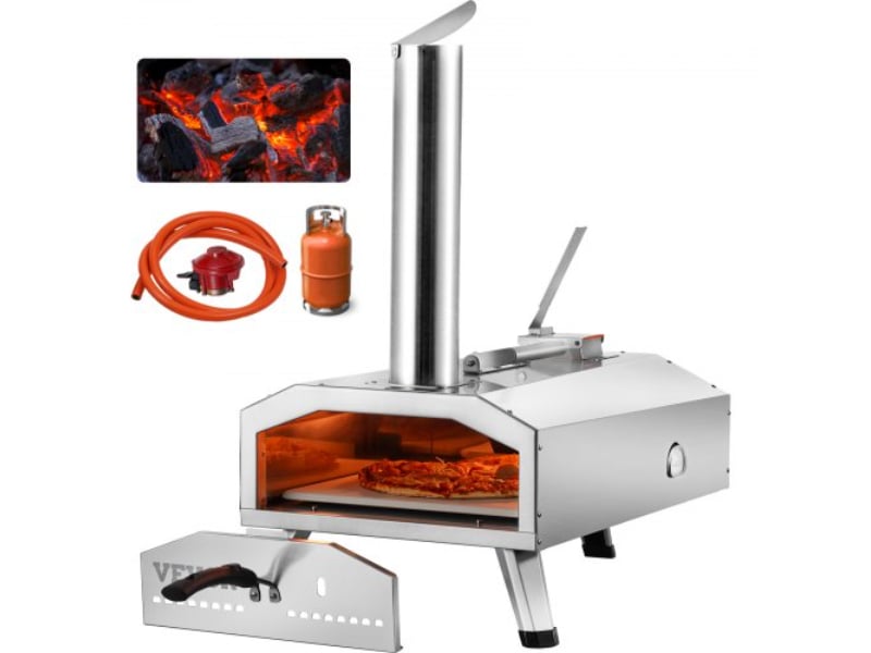 Picture of Vevor BXPSLWNZWDJBRGWUJV0 12 in. Outdoor Portable Pellet & Gas Pizza Oven Foldable for Camping - Silver