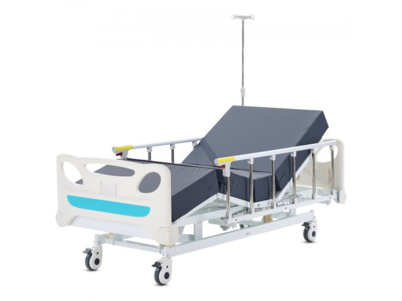 Picture of Vevor QDDKLBBXGKJHRUMN0V5 440 lbs Premium 3 Function Full Electric Hospital ICU Medical Bed - White & Blue