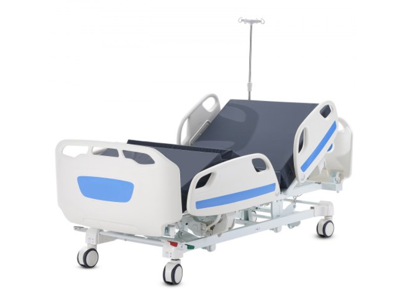 Picture of Vevor QDDKLBBXGKJP0LE7UV5 Premium 5 Function Full Electric Hospital ICU Medical Bed - 550 lbs Loads - White & Blue