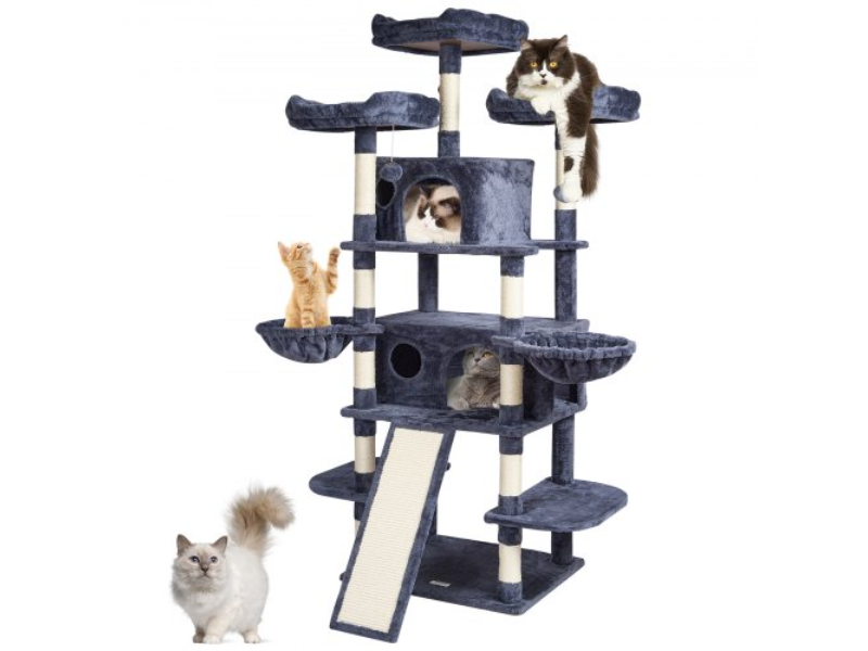 Picture of Vevor DXSMS6C2FSH0HO84PV0 68.5 in. Indoor Cat Tree Tower with Condos Scratching Post - Dark Gray