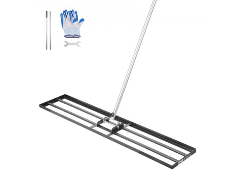 CPPZPEKCGK10M9OTKV0 10 x 48 in. Heavy Duty Lawn Leveling Rake with 83.9 in. Adjustable Handle for Yard & Garden - Black