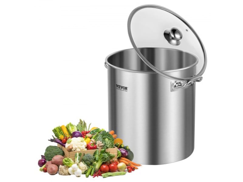 Picture of Vevor SYJHTG24QTDGQRYMLV0 24 qt. Stainless Steel Stockpot Cooking Kitchen Sauce Pot with Lid Handle