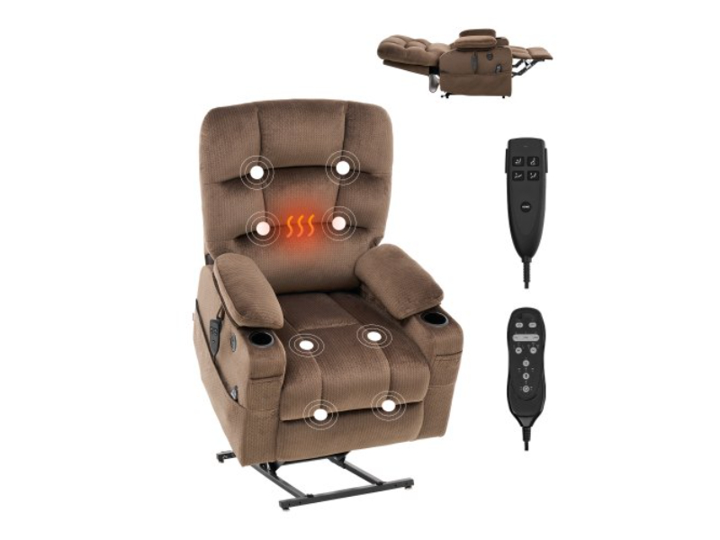 DDKDTYSDJDCC59N09V1 Power Lift Large Regular Lay Flat Dual Motor Sofa with Massage & Heat for Elderly People