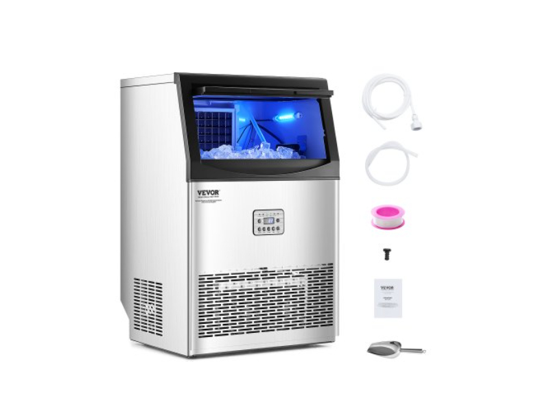 Picture of Vevor SYYTSFBZBJX9121RQV1 Commercial Ice Maker Freestanding Cabinet Machine - 90 lbs per 24 Hours - 50 Ice Cubes