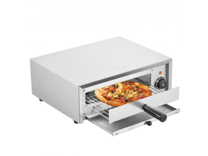 Picture of Vevor CLMDRPSLDCDXV2U7ZV1 12 in. 1500W 122 - 662 Deg Fahrenheit Temperature Range Electric Pizza Oven Removable Crumb Tray