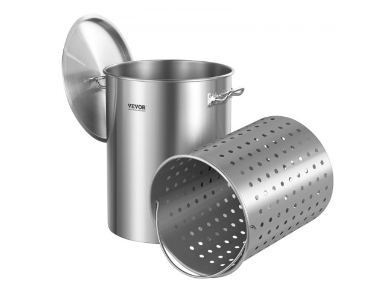 Picture of Vevor SYJHTG36QTLJKNZRLV0 36 qt. Stainless Steel Stockpot Cooking Kitchen Sauce Pot with Basket Lid Handle