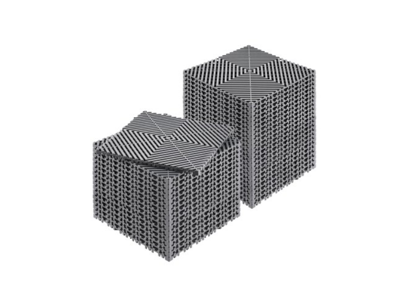 12 x 12 in. Interlocking Drainage Mat, Modular Cushion Durable PP Material, Non-Slip Floor Tile & Shower, Gray - 40 Piece