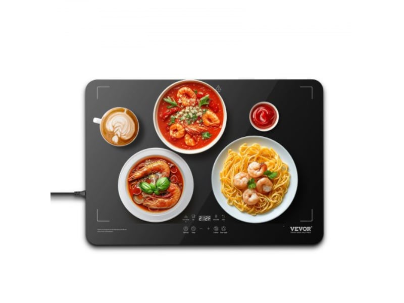 Picture of Vevor CBJRGBDZSWJB991OXV1 Electric Tray Buffet Food Warming with Temperature Control Tempered Glass