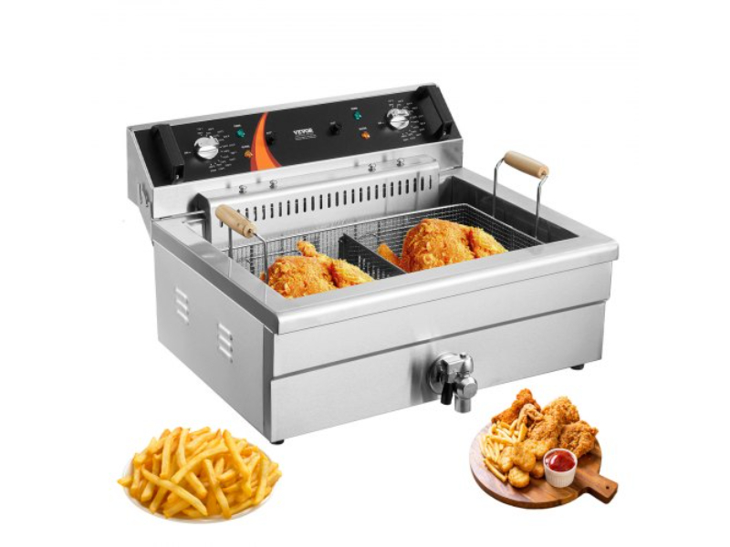 Picture of Vevor DGDZGDGSJK00Z0ED8V1 30.6 qt. per 29 Liter 3000W Commercial Electric Countertop Deep Fryer