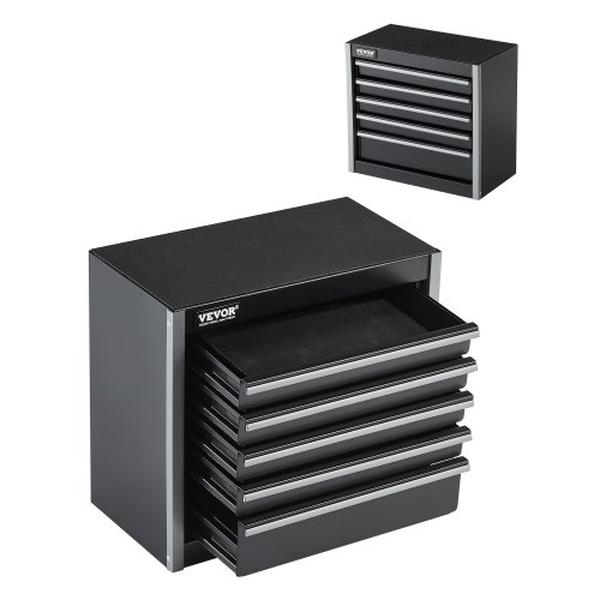 Picture of Vevor CTSBXSGJX86I4GRVMV0 8.6 in. Portable Metal Tool Box with 5 Drawers Tool Organizer - Black
