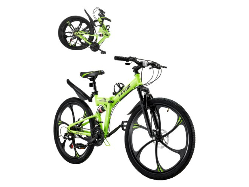 SDZXCLLBDDQB3K2XVV0 26 in. Folding Mountain Bike MTB Bicycle 21 Speed Full Suspension Dual Disc Brakes