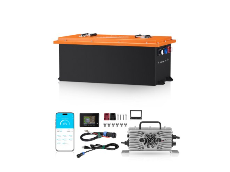 Picture of Vevor QCDCCDQTZ105EXJZF001V1 48V 105Ah Golf Cart Lithium Battery with 20A Charger & Touch Monitor