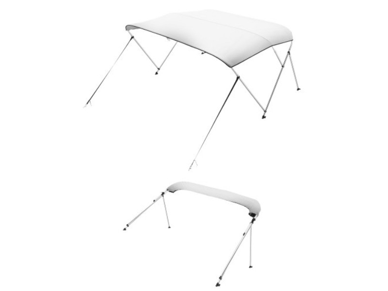 Picture of Vevor 3GCYZYP72798DRZO8V0 72 x 79 - 84 x 46 in. 3 Bow Boat Bimini Tops Awning Canopy&#44; Light Gray