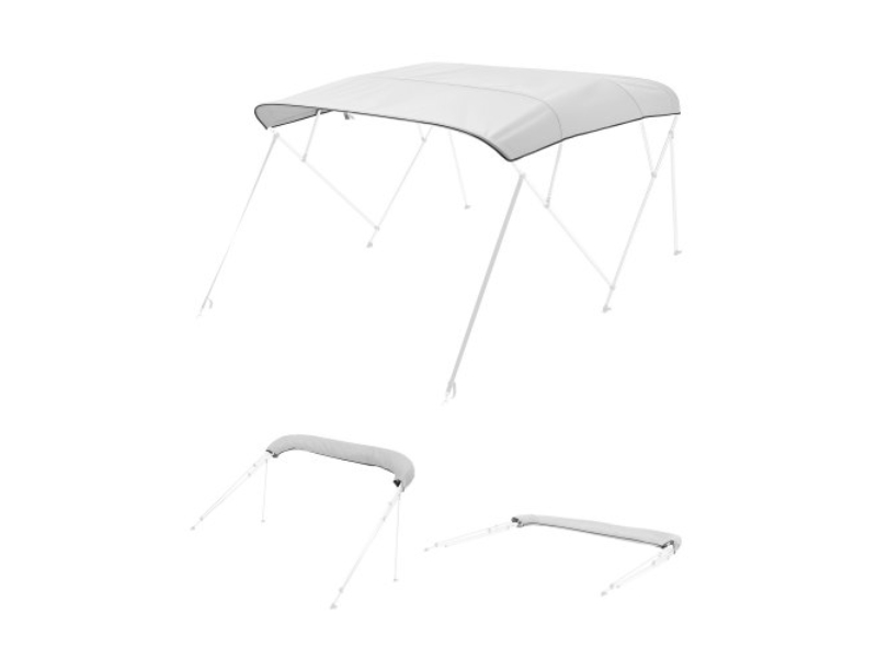 Picture of Vevor 4GCYZYP96971930LOV0 96 x 97 - 103 in. 4 Bow Boat Bimini Awning Top Replacement&#44; Light Gray