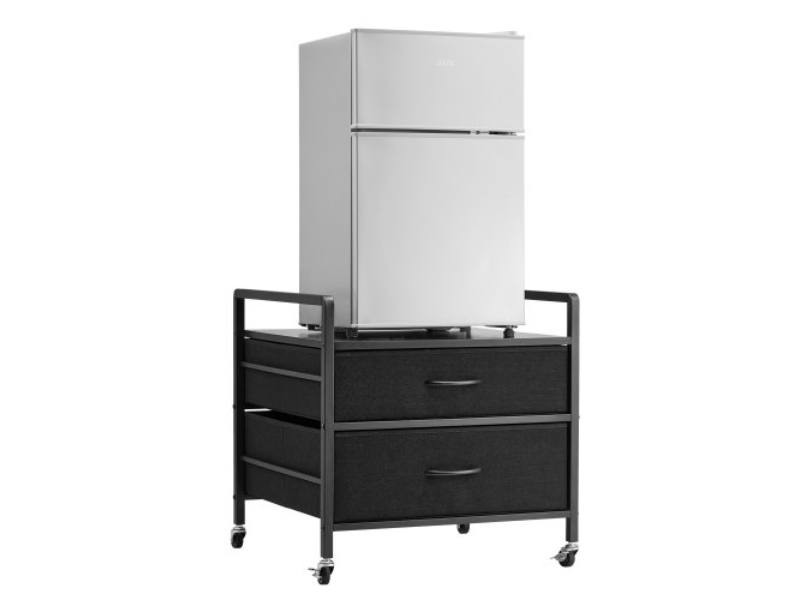 Picture of Vevor CTKMNBXZJ2CHZAEZZV0 176 lbs Mini Fridge Stand with 2 Storage Drawers, Black