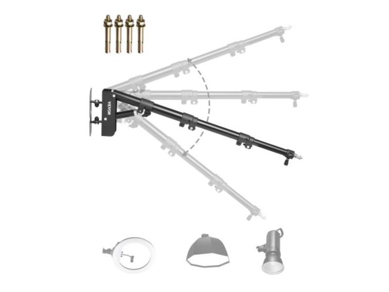Picture of Vevor QMSSYDJ1M000DJZUJV0 39.37 in. Wall Mount Triangle Boom Arm Ring Light Support Stand