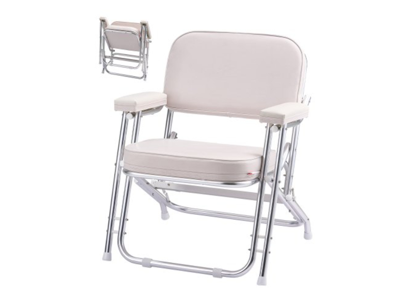 Picture of Vevor JBYBS0000000OWOJS001V0 Folding Deck Chair Boat Seat with Aluminum Alloy Frame Non-slip Foot Pads