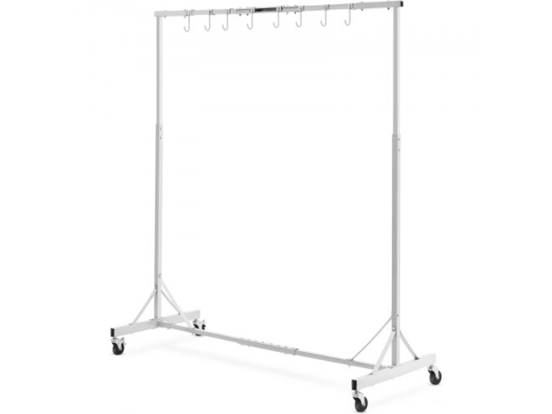 Picture of Vevor PQJYS0000000SC98GV0 Adjustable Paint Hanger 8 Hooks Auto Body Painting Stand - White