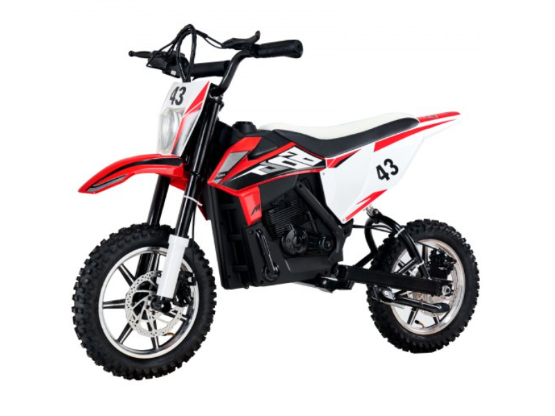 ETCQMTCLLMTCP3FPXV1 Ride On Motorcycle 36V Electric Motorbike with LED for Kids Aged 14 Plus - Red, Black & White