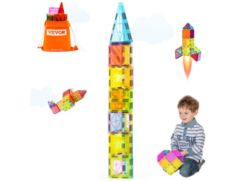 Picture of Vevor JZKCLPJMTZDSC51DLV0 Magnetic Tiles Building Toy for Kids 3D Set - 32 Piece