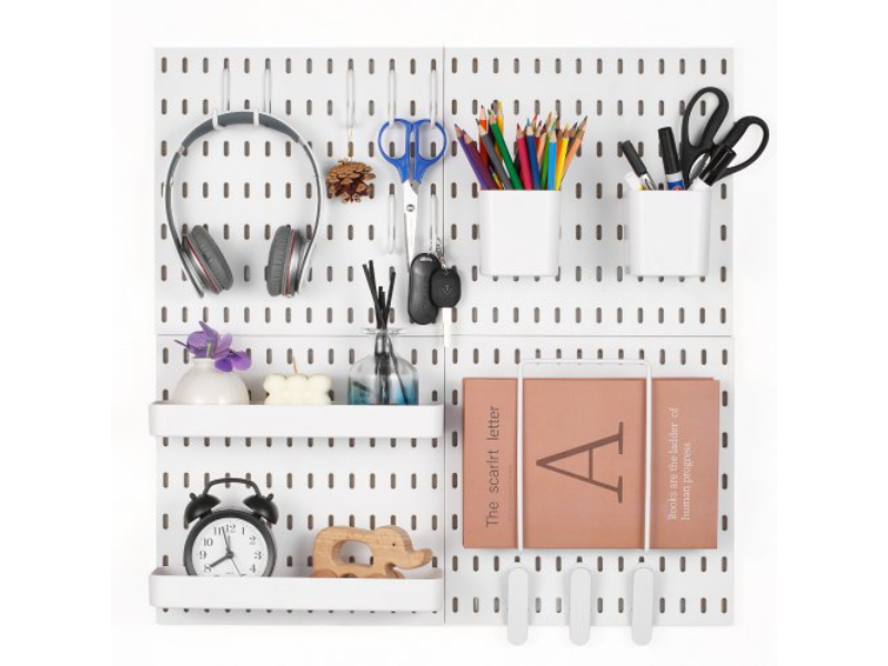Picture of Vevor GJGBBSSL11110W8N0V0 11 x 11 in. Plastic Pegboard Combination 4 Panels Wall Organizer&#44; White