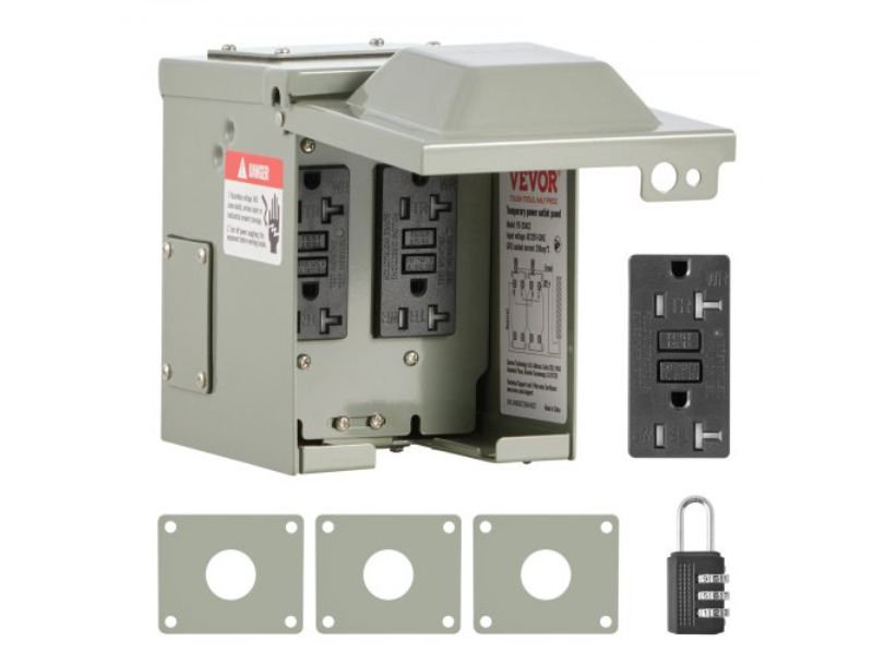 Picture of Vevor LSDYMB0A220AT0ZWIV6 20A GFCI Receptacles Power Outdoor Electrical Outlet Box 2