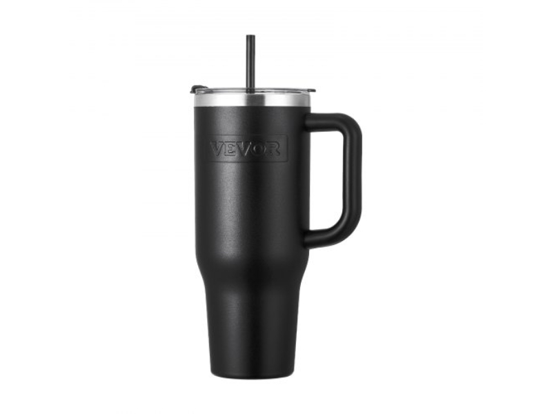 Picture of Vevor QPSBBXG24OZ0UOH4HV0 40 oz Insulated Water Bottle Stainless Steel Coffee Cup Handheld, Black