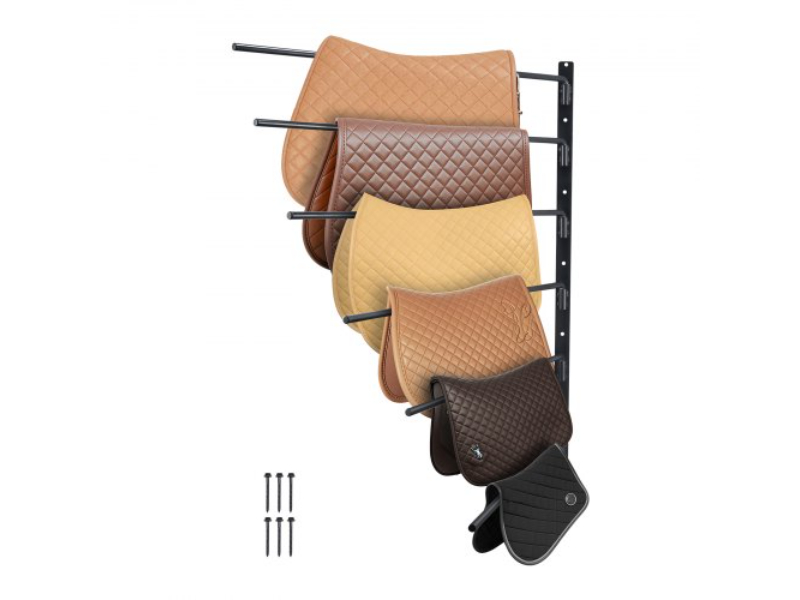 Picture of Vevor MAJWBSXXLC30M0FEBV0 Wall Mounted 6 Tier English & Western Horse Saddle Stand - Black