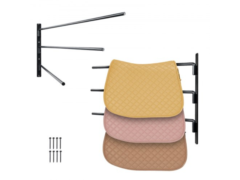 Picture of Vevor MAJ30929955IU63YZV0 Wall Mounted 3 Tier Swing Out Saddle Pad Holder - Black
