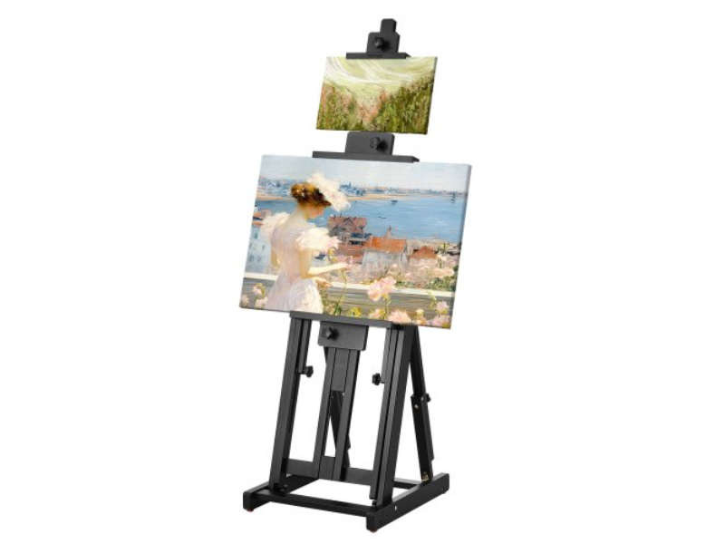Picture of Vevor ZJSHJ180200CC4H9NV0 Studio H-Frame Holds Canvas Art Easel - Up To 77 in. Beechwood Artists - Dark Coffee Brown