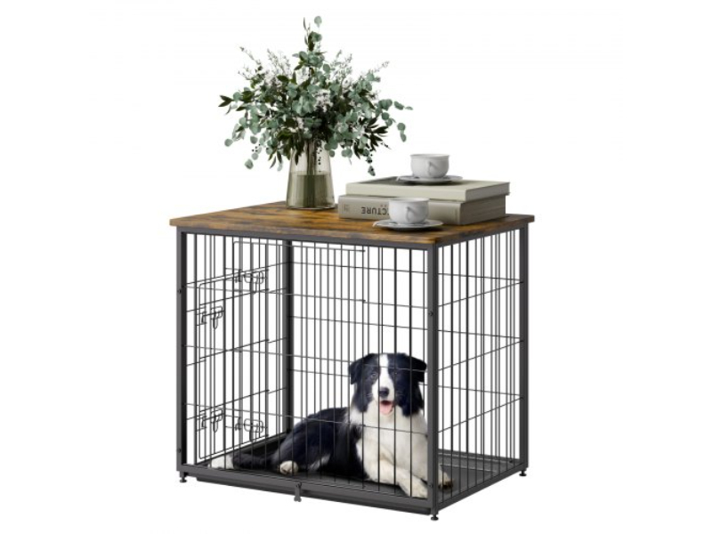 Picture of Vevor ZWJJSG27INCH2VHSUV0 27 in. Heavy Duty Dog Crate Furniture Indoor Wooden Kennel with Tray - Brown