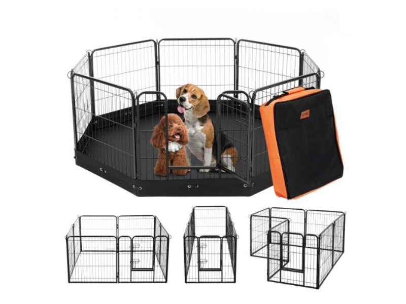 Picture of Vevor FGYDCWWLCTSD0EH8OV0 8 Panels Foldable Metal Dog Exercise Pen Storage Bag & Pad