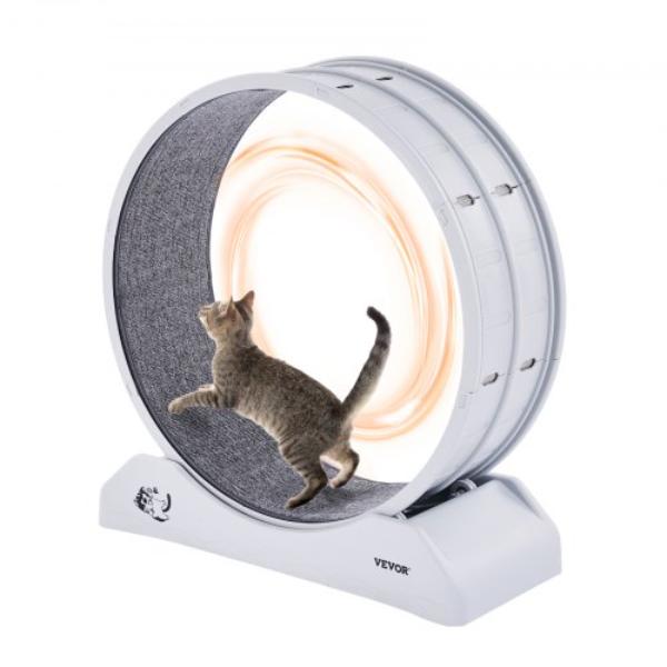 Picture of VEVOR SLMPBJBSPP31K33DZV0 31.5 in. Large Indoor Cat Running Wheel Treadmill - White