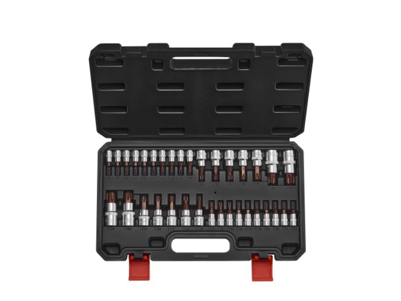 PTTT143812TO3PNXZV0 Torx Bit Socket Set - Solid Star & Tamper Proof T6-T70 S2 Alloy Steel, Black - 34 Piece
