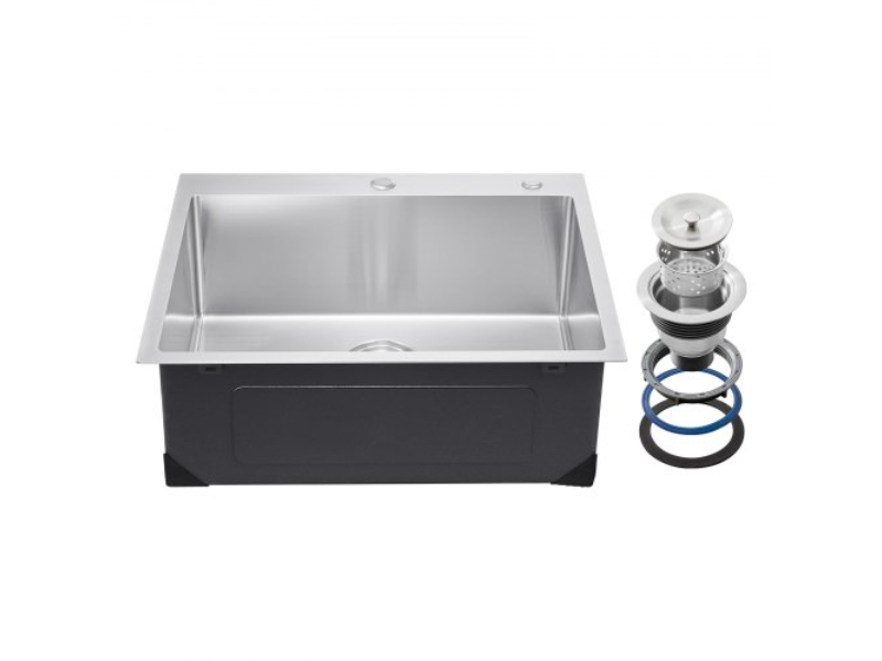 Picture of Vevor QRSSCTSPDC255JJGGV0 25 in. Kitchen Sink Top Mount Single Bowl Drop-In Basin Stainless Steel Bar