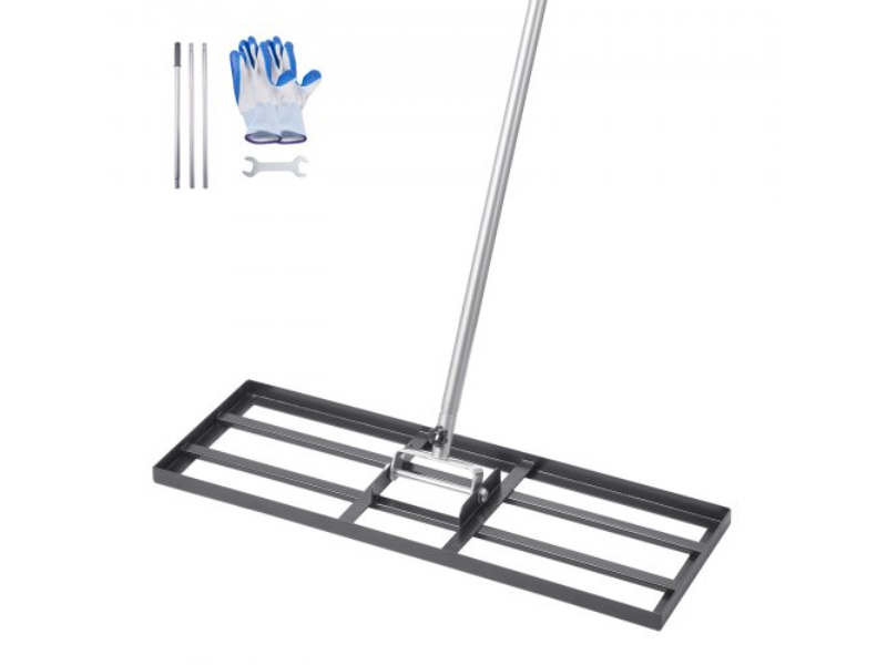 CPPZPEKCGK10XK3HSV0 10 x 30 in. Heavy Duty Lawn Leveling Rake with 83.9 in. Adjustable Handle for Yard & Garden - Black