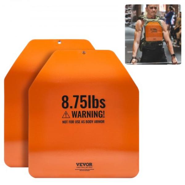 Picture of VEVOR BXGBQBSP875LGSYIEV0 8.75 lbs Weight Vest Plates for Strength Training Workout Curved Plates&#44; Glossy Orange - 2 Piece